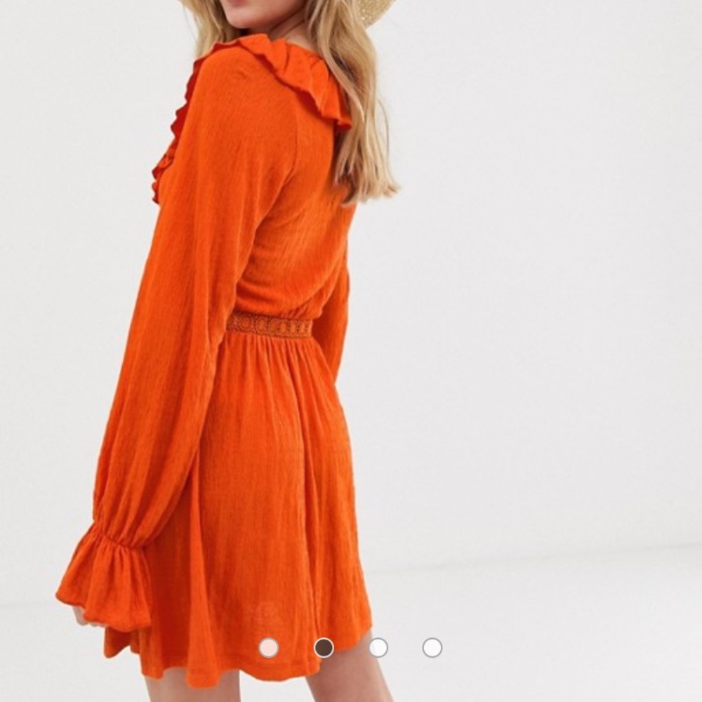 ASOS Design Extreme Scoop Neck Sundress Lace Trim - Picture 7 of 8